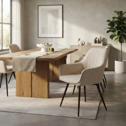 Trpezarijska stolica Manila Bež/Crne noge 425x400x900 mm ( 775-046 )