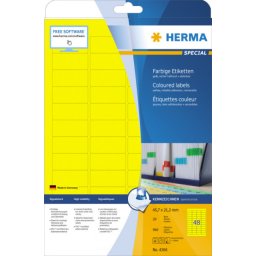 Herma etikete 45,7X21, zaobljene ivice A4/48 1/20 žuta ( 02H4366 )