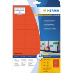 Herma etikete 45,7X21,2 zaobljene ivice A4/48 1/20 crvena ( 02H4367 )