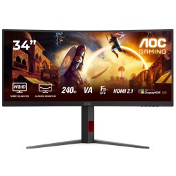 AOC 34 inča CU34G4Z WQHD 3440x1440 Fast VA 240 Hz FreeSync zakrivljeni gaming monitor