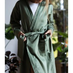 Satenski ogrtač-zelena l/xl ( 635-zelena.lxl )