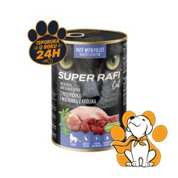 Super Rafi Cat Quail and Rabbit Liver 400g, Vlažna Hrana Za Nežnu Probavu