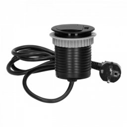 Kabl crno OR-AE-1373(GS)/B kućište sa jednom priključnicom + 1xUSB punjačem za nameštaj 1.8m Orno