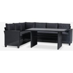 Lounge baštenska garnitura 6 osoba crna