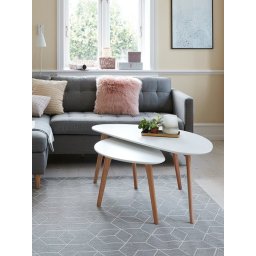 Stočić 60x120cm bela/hrast