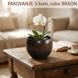 Saksija Obloga loptasta kolor braon dimenzija 15x12cm