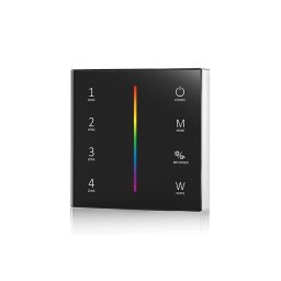 ZIDNA ZONSKA KONTROLA ZA LED RGB-WH TRAKE ZA 4 ZONE T24 CRNA SMARTLED