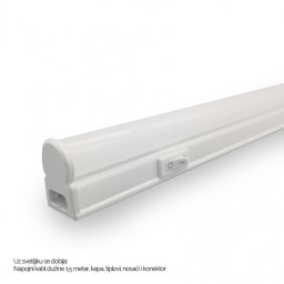 LED SVETILJKA KL T5 1,2m 16W 6500K PREKIDAC BELA