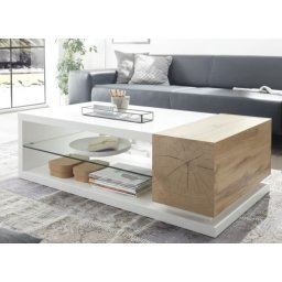 Klub sto Elara Belo visoki sjaj/Staklo 1200x600x425 mm ( 800-566 )