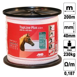 Traka za elektricnog pastira crveno-bela 40mmx200m Topline Plus
