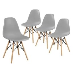 Aurora 25-KS007SET Set plastičnih trpezarijskih stolica 4 kom siva