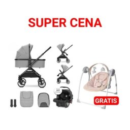Lorelli kolica za bebe reya 3u1 - grey i gratis lezaljka portofino ( 10021952406P )