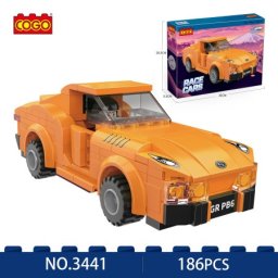 Cogo trkački auto narandžasti, sa oprugom - broj delova: 186 ( 93656 )