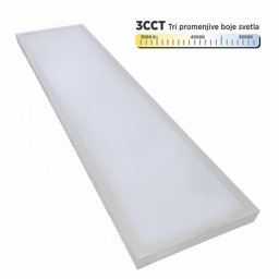 LED panel beli 36-40-48W 9u1 3CCT 3000/4000/6500K ram nadgradni 1200x300 BACKSIDE LIGHT ~4320lm M203427-N-B1
