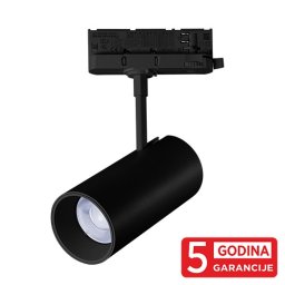 Trostepeni šinski reflektor crni LED 30W 3CCT 3000/4000/6000K 70x155mm IP20 M205052-B