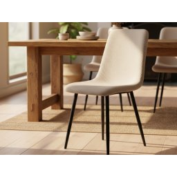 Trpezarijska stolica DC812 Bez/Noge crne mat 520x430x840 mm ( 779-639 )