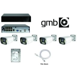 GMB cam-ipset4mp-01 nvr 8ch, HDD 2tb, 4x 15m kabla I 4 kamere 4mpx bullit