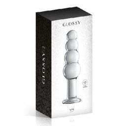 Stakleni dildo Glossy 9 Clear