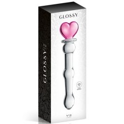 Stakleni analni dildo Glossy Srce