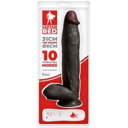 Crni realistični vibrator Captain Red 31 cm