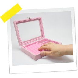KUTIJA ZA NAKIT SIVA KREM ROZE OP25394 WY