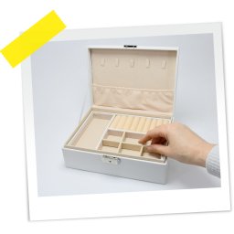 KUTIJA ZA NAKIT VEĆA BELA CRNA ROZE OP25393 WY