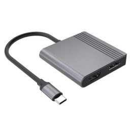 Adapter USB type C muški na HDMI plus DisplayPort ženski adapter, Gembird A-CM-HDMIFDPF-01