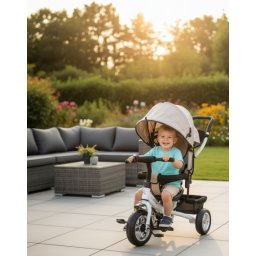 Tricikl Guralica Playtime 411 Simple sa belim ramom - Bež
