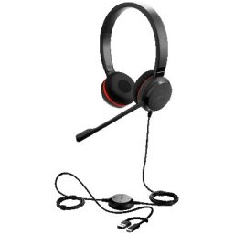 Jabra Evolve 20 SE, Stereo MS, USB C/A adapter, Leather ( 4999-823-369 )