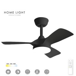 LED LUSTER VENTILATOR 18W/30W FD220 BRYCE CRNA BBLINK