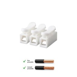 Bezvijačna luster klemna 3P, 400V/5A, 0.2-1.5mm2 ( CMK823-1.5/3P )