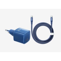 Remax set:Strujni punjac IceCrystal GaN 1XTIP C 60W+kabl TIP C CA26, plavi REMAX ( 932 )