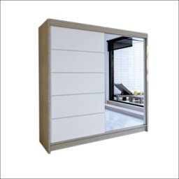 Klizni plakar Nobilis Sonoma/Belo sa ogledalom 1800x2150x580 mm (830-202)
