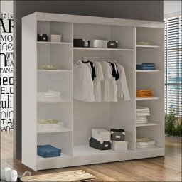 Klizni plakar Verto Belo/Belo sa ogledalom 2000x2150x580 mm (830-205)