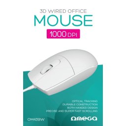 Mouse Omega OM439W 1000 Dpi USB beli