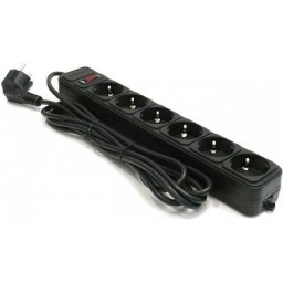 SPG6-B-10 (3G1.5) ** Gembird produzni kabl sa zastitom 6 uticnica (3x1.5mm,16A,3500W) 3m black (527)