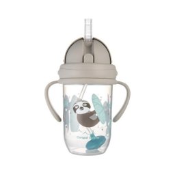 Canpol babies non-spill sportska solja sa slamcicom (teg) 270ml 56/606 exotic grey ( 56/606_grey )