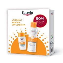 Eucerin Box Sun Dry protect fluid za lice spf50+ 50ml i dry touch sprej spf 50+ 200ml