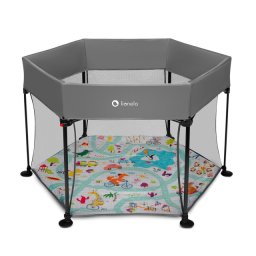 Moni GameZone ogradica za bebe 150x200 cm sa podlogom i lopticama Grey