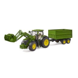 Traktor John Deere 7R 350 sa utovarivačem i tandem kip prikolicom