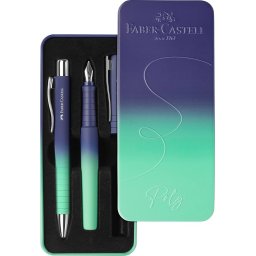 Faber-Castell Set Poly hemijska olovka + naliv pero M Buzzing blue 241055