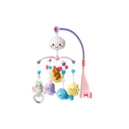 KikkaBoo Muzička vrteška za krevetac sa projektorom BEAR on MOON Pink