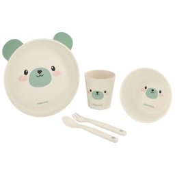 KikkaBoo Set posuđa od bambusa Bear Mint