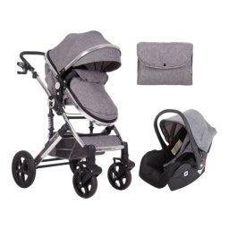 KikkaBoo Kolica za bebe DARLING Tamno Siva set 2in1 sa autosedištem