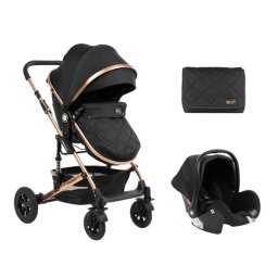 KikkaBoo Kolica za bebe AMAIA Crna set 2in1 sa autosedištem