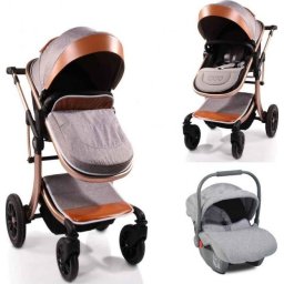 Kolica za bebe "Sofie" 2 u 1 Siva, set sa autosedištem
