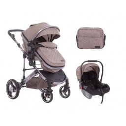 KikkaBoo Kolica za bebe D'ORA Bež set 2in1 sa autosedištem