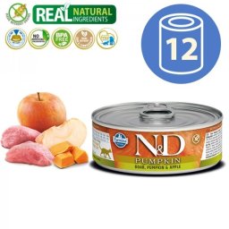 N&D Vlažna hrana Can Cat PM Boar&Pumpkin&Apple 80g x 12kom pakovanje