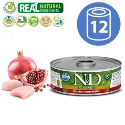N&D Vlažna hrana Can Cat Prime Kitten Chicken&Pomegranate 80g x 12kom pakovanje