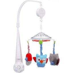 KikkaBoo Muzička vrteška za krevetac sa projektorom OWLS Bela